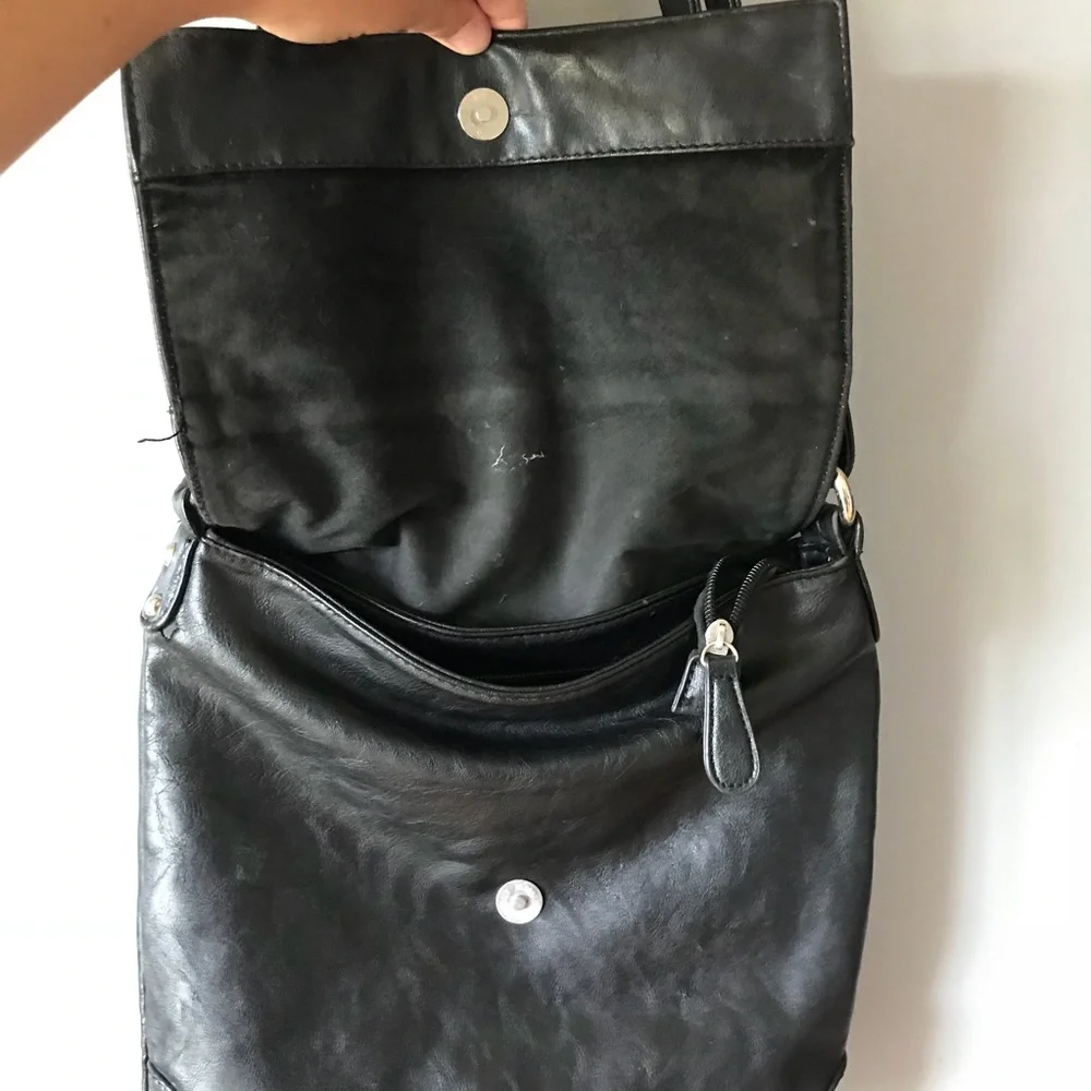 Faux leather satchel